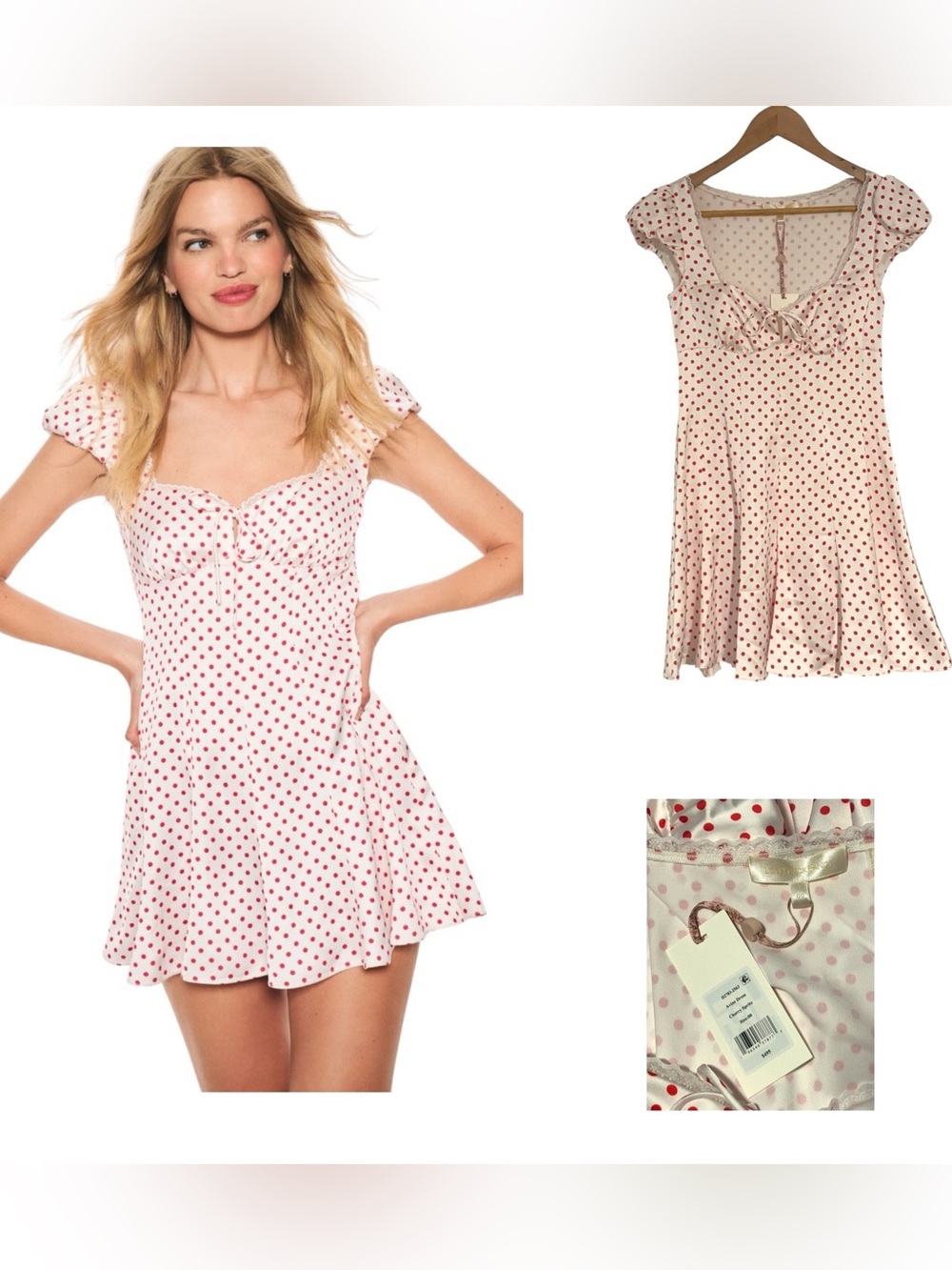 LoveShackFancy Avine Polka Dot Mini Dress - Picture 1 of 4